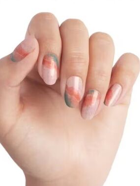 Color Street RHODES TO PARADISE ~ peach orange green gold specs FDS622 NIP 16pcs